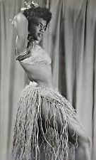 Vintage Black African American Pinup Photo Pretty Girl Grass Skirt Bikini 1950s picture