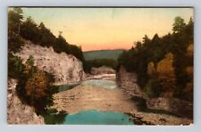 Letchworth State Park NY-New York, Table Rock, Lower Falls, Vintage Postcard picture