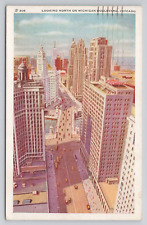 Postcard Looking North On Michigan Boulevard Chicago Illinois 1940 picture