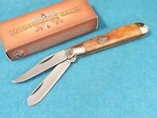 ROUGH RYDER RR1070 Trapper lockback Tobacco smooth bone knife 3 7/8