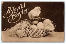 1913 Easter Chick Eggs In Basket Palmyra Missouri MO Posted Antique Postcard picture