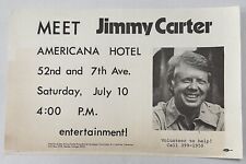 1976 “Meet Jimmy Carter” Americana Hotel Election Run Flyer / Volunteer Work picture