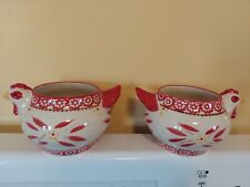 2 Temp-Tations Old World Maroon Chicken Bowls W/out Lid 18 OZ.  picture
