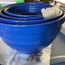 Vintage Fiesta Ware HLC BLUE NESTING MIXING BOWLS Set Of 4 picture
