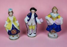 3 Miniature Antique Victorian Chelsea Germany Porcelain Figurines Gold Anchor picture