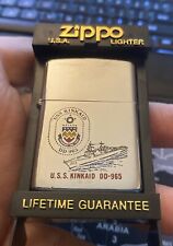 Vintage Zippo US Navy Lighter USS Kinkaid DD-965 PLANKOWNER Spruance Class picture