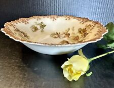 Antique Hermann Ohme Silesia Hand Painted Serving Bowl~9.5”~Golden Roses picture