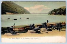 Pre-1906 WEST POINT NY LOWER BATTERY ON THE HUDSON RIVER ROTOGRAPH POSTCARD picture