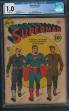 Superman #12 CGC 1.0 DC Comics 1941 War Cover Army Navy Luthor Appearance picture
