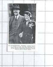 1933 Capt Robert J Teague With His Bride Miss Alice Woodroffe, Paignton Devon picture