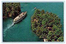 c1960's Aerial View MV Mohican Ship Paradise Bay on Lake George NY Postcard picture