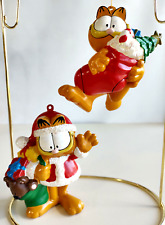 2 Vtg? Kurt Adler Garfield Christmas Ornaments~with Stocking & Pookie~4
