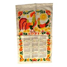 Vintage 1971 Cloth Wall Hanging Rooster and Floral Theme picture