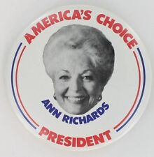 Anne Richards For President 1991 Texas Gov Women's Rights Feminist Democrat 1518 picture