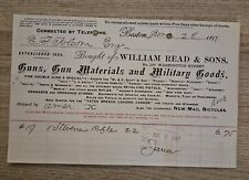 1897 William Read & Sons Guns Gun Materials Military Goods Billhead Boston, MA picture