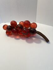 VTG Lucite Acrylic Orange Grapes on Wood Stem Cluster Mid-Century Modern '60s picture