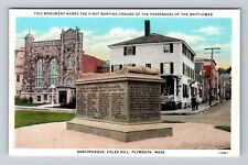 Plymouth MA-Massachusetts, Sarcophagus, Coles Hill, Antique, Vintage Postcard picture