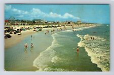 Daytona Beach FL-Florida, Beautiful Beach, Antique, Vintage c1956 Postcard picture