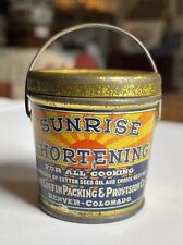 Antique Miniature Sunrise Shortening Tin Denver Colorado Lard picture