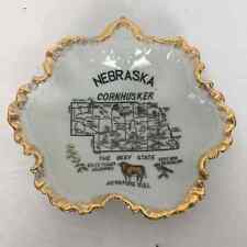 Vintage NEBRASKA Cornhusker Souvenir Plate Porcelain Wall Decor Home Decor Gift picture