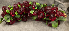 Lucite Raspberries W Leaves On Driftwood Vintage MidCentury Centerpiece  15” EUC picture