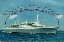 Around World Cruise 1961 Holland America Line SS Rotterdam Ship Postcard D277 picture