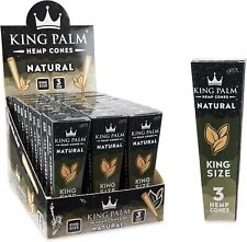King Palm | King | Natural | Prerolled Cones &Filter Tips | 3 per Pack, 30Packs picture