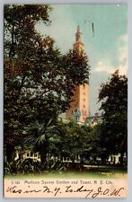 Postcard Madison Square Garden Tower New York Undivided back picture