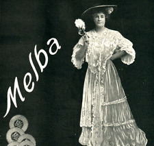 c1905 Madame Melba Lacey Gown Fan Opera Concert Singer Victor Print Ad 7658 picture