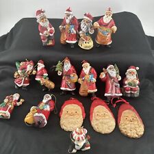 Vintage Santa Claus Figurines Hand Painted Lot of 15 Holiday Ornaments + Bonus picture