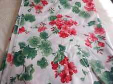 Lot 4 Yards Red Geraniums Cotton Florals Print Fabric picture