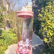 2024 Starbucks China Cherry Blossom Tumbler Pink Sakura 20oz Glass Straw Cup picture