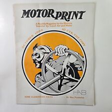 Rare October 1908 Motor Print Magazine Land Sea Air Motorcycle picture
