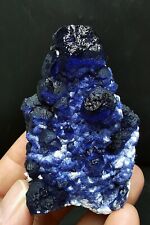 119G Pretty Natural Blue Fluorite Quartz Crystal Mineral Specimen Mongolia picture