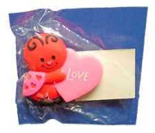 Hallmark PIN Valentines Vintage LADY BUG HEART LOVE 1978 Holiday Brooch NEW MIP picture