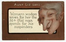 Antique Postcard Aunt Liz Says Woman's Wisdom Family Dope Series #5474 c1913 picture