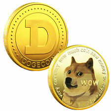 1x Gold Dogecoin Coins Commemorative 2021 New Collectors Gold Plated Doge Coin picture