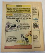 1958 three page cartoon story~WORKING DOGS St Bernard,German Shepherd,Boxer,more picture