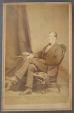 Cabinet Card    Gentleman Sitting  on Low High Back Chair picture