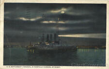 1918 U. S. Battleship Virginia Louis Kaufmann & Sons Antique Postcard 2C stamp picture