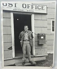 Vtg 60s Photo Serviceman at Kotzebue Alaska Post Office US Mail Box 8 x 10 FLAW picture