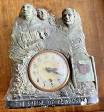 RARE Vintage Lanshire Mount Rushmore Clock Chalkware Shrine of Democracy -996.24 picture