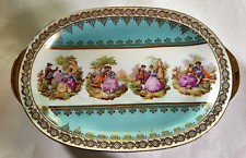 Gloria Fine Porcelain Bavaria Germany 15x10 Oval Serving platter w/ gold VGC picture