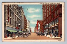 Minneapolis MN-Minnesota, Nicollet Ave, Business Area, c1937 Vintage Postcard picture