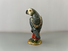 ￼ Parrot trinket box, hand, painted, ￼Textures, Rhinestones & Colorful Enamel picture