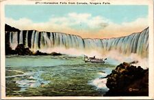 Horseshoe Falls From Canada Niagara Falls NY Boat Sightseeing   Postcard picture