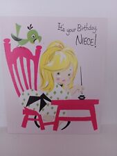 VTG Unused Happy Birthday Niece  Greeting Card By Charm Craft picture