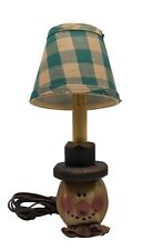 Vintage Wooden Snowman Head Lamp with Shade picture