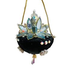Vintage June Zimonick Hollywood Regency Crystal Bejeweled Christmas Ornament picture