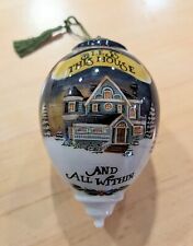 Ne' Qwa Reverse Painted Art Glass Ornament Bless This House Artist Betty Padden picture